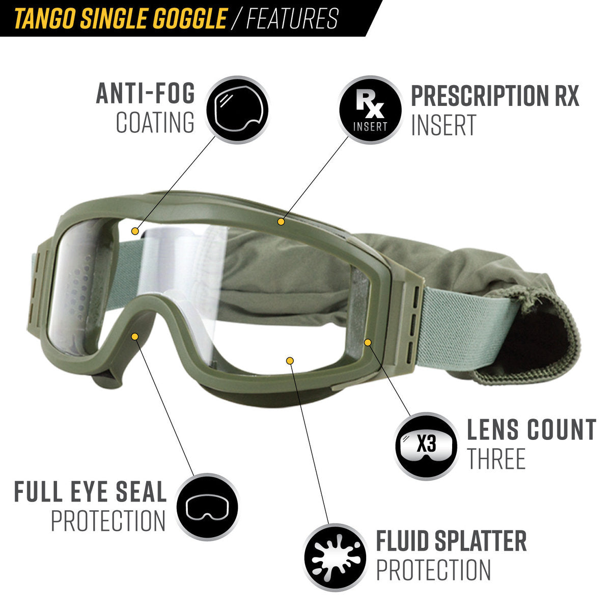 Valken Tango Single Lens Airsoft Goggles Valken Tango Single Lens Airsoft Goggles